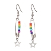 Chakra Glass Beads Dangle Earrings & Necklaces Sets SJEW-JS01364-7