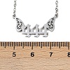 201 Stainless Steel Number 444 with Butterfly Wings Pendant Necklaces NJEW-P332-01B-P-5