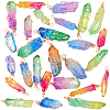30Pcs Natural Dyed Quartz Bead Pointed Pendants FIND-BM0001-42-1