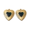 304 Stainless Steel Enamel Pendants STAS-I371-31G-04-1