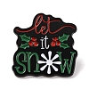 Christmas Theme Word Let it Snow Enamel Pins JEWB-M043-07D-1