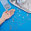 4Pcs 4 Styles Alloy Moon Star Charms Brass Bag Extender Chains HJEW-PH02076-3