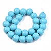 Spray Painted Natural Wood Beads Strands WOOD-S053-56B-2