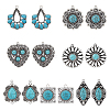 HOBBIESAY 14Pcs 7 Styles Tibetan Style Alloy Pendants FIND-HY0002-03-1