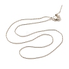 1mm Rack Plating Brass Ball Chain Adjustable Slider Necklaces for Women Men MAK-L044-51P-1