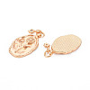 Brass White Opal Rhinestone Pendants KK-S364-217-2