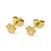 PVD Vacuum Plating 304 Stainless Steel Dog Paw Print Stud Earrings for Women EJEW-P212-15G-1