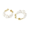 Shell Pearl Beaded Dangle Stud Earrings EJEW-JE06362-01-3