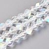 Electroplate Transparent K9 Glass Beads Strands X-GLAA-L028-8mm-B09-1