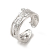 Non-Tarnish 304 Stainless Steel Crown Open Cuff Ring for Women RJEW-E066-11P-1