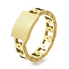 Textured Rectangle 304 Stainless Steel Finger Ring for Women RJEW-L126-03B-G-4