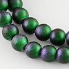 Frosted Baking Painted Glass Bead Strands X-DGLA-R039-8mm-06-1