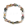 Natural Green Rutilated Quartz & Agate Beads Adjustable Stretch Bracelets for Women BJEW-JB14217-3