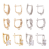 12Pcs 6 Style Brass Micro Pave Cubic Zirconia Hoop Earring Findings ZIRC-PJ0001-06-2