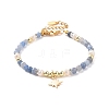 Brass Star Charm Bracelet & Necklace SJEW-JS01268-5