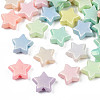 Spray Painted Frosted Opaque Acrylic Beads ACRP-S679-43A-1