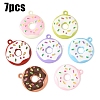 7Pcs 7 Colors Spray Painted Alloy and Enamel Big Pendants ENAM-YW0008-21-2