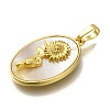 Brass Pave Shell Birth Flower Pendants FIND-I040-04L-2