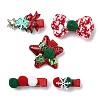 Christmas Theme Cloth Felt Fabric Alligator Hair Clip OHAR-R100-01E-3