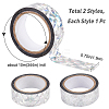 Gorgecraft 2 Roll 2 Style Laser Shining Plastic Scrapbook Decorative Adhesive Tapes DIY-GF0005-22-2