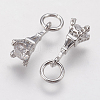Brass Micro Pave Cubic Zirconia Charms ZIRC-G133-04P-2