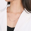 Non-Tarnish 304 Stainless Steel Round Beaded Link Chain Necklaces for Women LS-NJEW-D058-02P-4