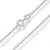 Anti-Tarnish Rhodium Plated 925 Sterling Silver Rope Chain Necklaces STER-L059-17P-3