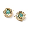Rotatable Brass Micro Pave Cubic Zirconia and Resin Charms KK-B129-21G-2