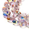 Electroplate Transparent Glass Beads Strands EGLA-B012-AB08-3