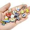 15Pcs Handmade Porcelain Pendants PALLOY-YW00126-5