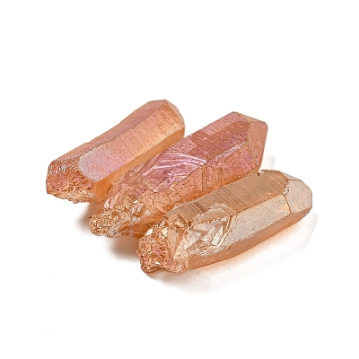 Electroplated Natural Quartz Crystal Graduated Beads Strands G-P315-A24-1