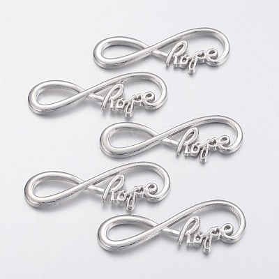 Tibetan Style Alloy Infinity with Hope Links connectors LS-TIBE-S230-P-FF-1