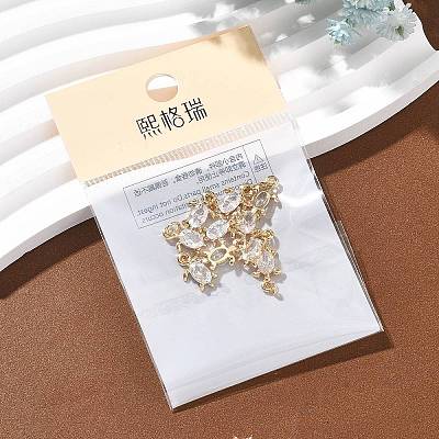 SHEGRACE Brass Clear Cubic Zirconia Charms XGRQ2O935-417G-1