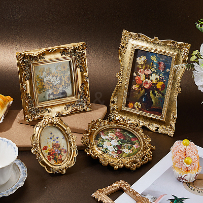 4Pcs 4 Styles Resin Photo Frame Stand DJEW-DC0001-19-1
