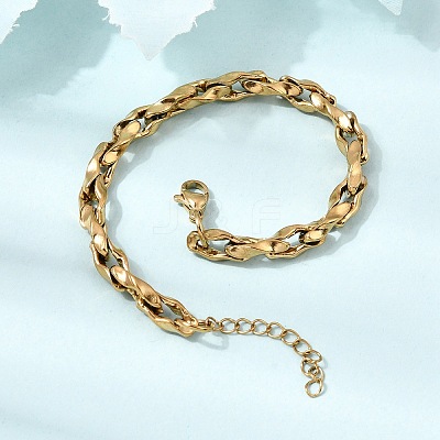 5.5MM 304 Stainless Steel Twisted Oval Link Chain Bracelets for Man and Women SA-CBAB767-17C-G-1