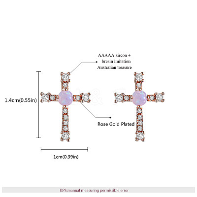 Real Rose Gold Plated EJEW-AA00270-18RG-1