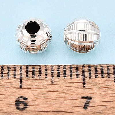Textured 925 Sterling Silver Beads STER-T008-49S-1