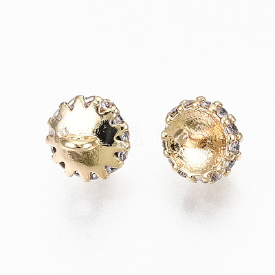 Brass Micro Pave Clear Cubic Zirconia Peg Bails Charms X-KK-N231-225-NF-1