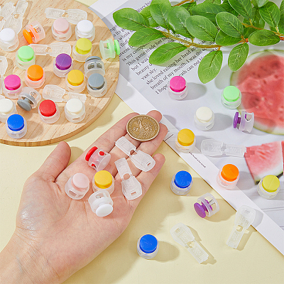 36Pcs 12 Colors Plastic Cord Locks Clip Ends KY-DC0001-21-1
