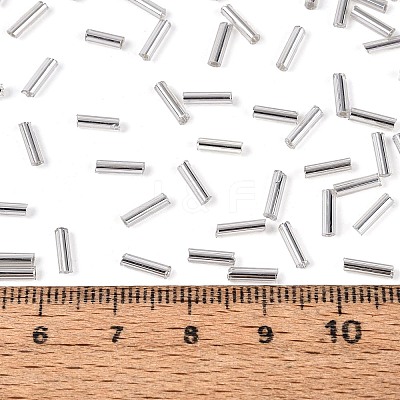 Transparent Colours Pearl Luster Plated Glass Bugle Beads SEED-K001-F07-1-1