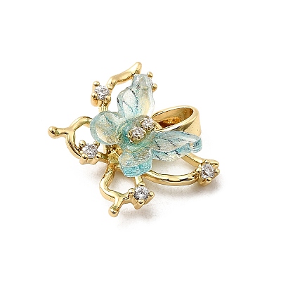 Brass Micro Pave Cubic Zirconia Charms KK-H089-29G-1