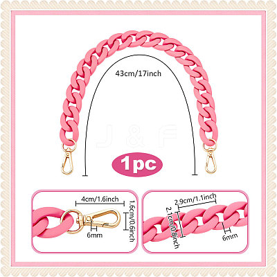 Acrylic Twisted Chain Bag Chains with Alloy Clasps PURS-WH0008-20B-1-1