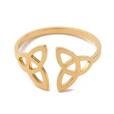 304 Stainless Steel Open Cuff Ring RJEW-Z026-06G-1