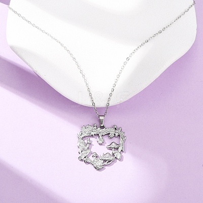304 Stainless Steel Pendant Cable Chain Necklaces for Men Women NJEW-K308-03F-P-1