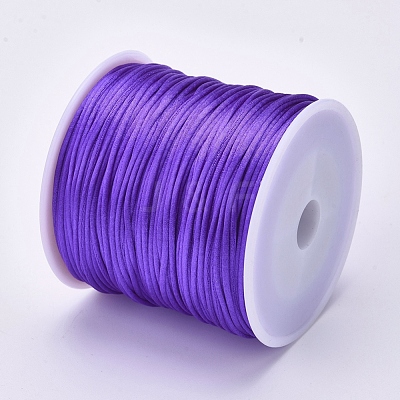 Round Nylon Satin Rattail Cord NWIR-WH0009-15A-18-1