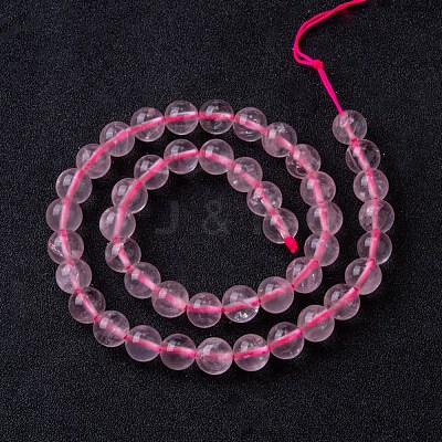 Natural Rose Quartz Bead Strands X-G-R173-8mm-04-1