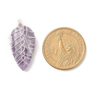 Natural Gemstone Pendants PALLOY-JF01384-1