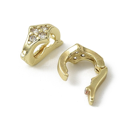 Brass Micro Pave Clear Cubic Zirconia Fold Over Clasps LS-KK-C107-11G-1
