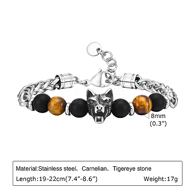 Tiger Eye Beaded Bracelets PW-WG63DC0-01-1