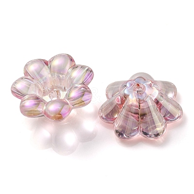 UV Plating Rainbow Iridescent Acrylic Beads OACR-P010-04B-1